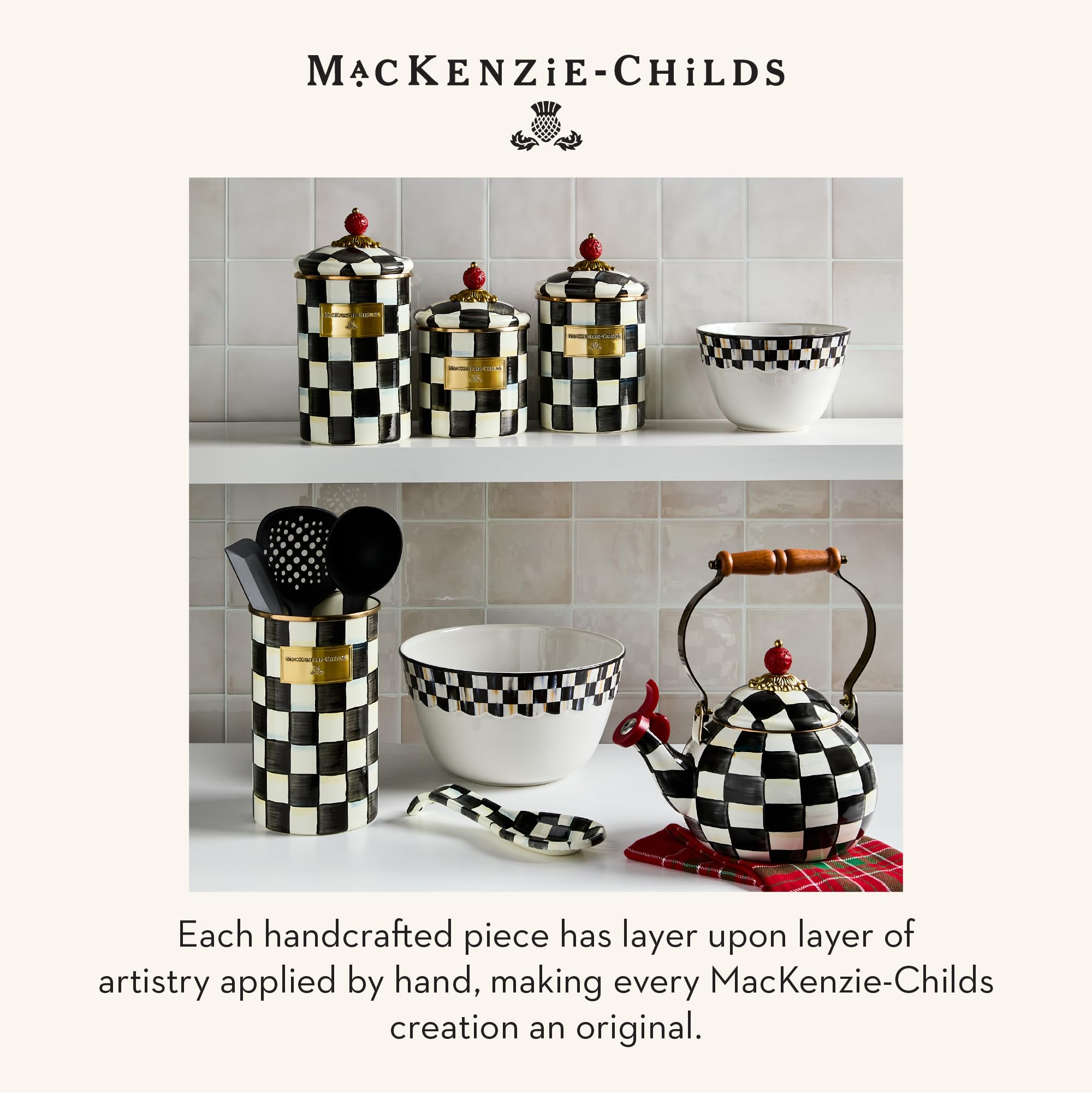 Mackenzie-Childs spoon rest in Courtly Check makes a stylish gift for home cooks.