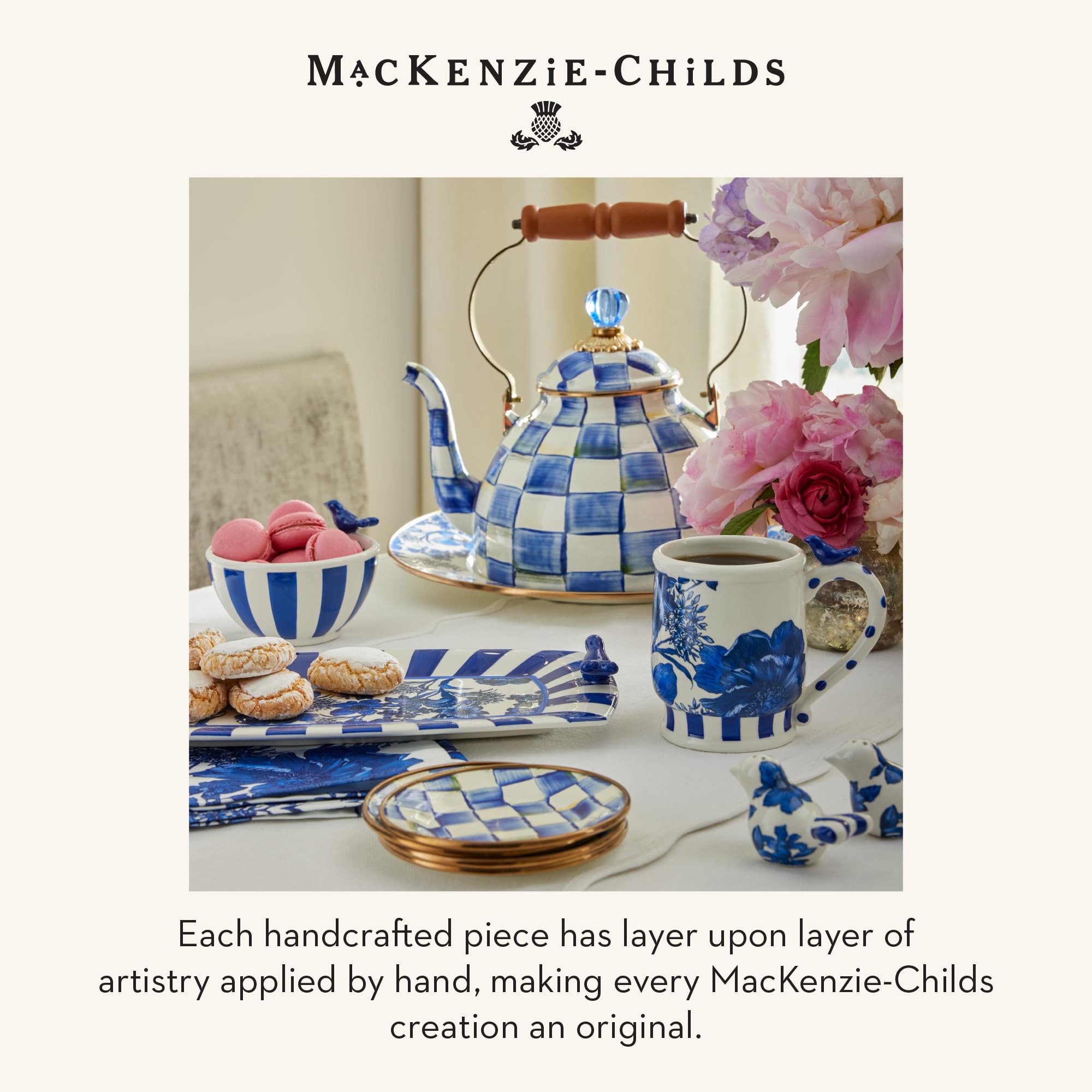 Table decor-worthy kettle from MACKENZIE-CHILDS for gatherings