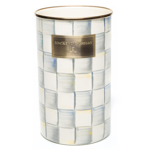 MacKenzie-Childs enamel utensil holder on the countertop for organized storage.