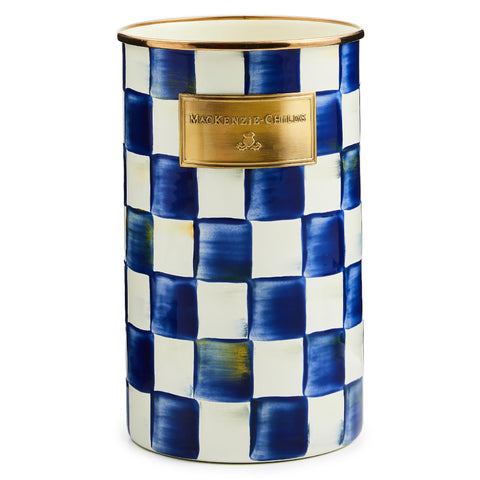 MACKENZIE-CHILDS enamel utensil holder tall on countertop for organized cooking essentials.