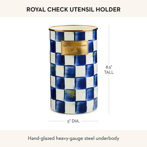 MACKENZIE-CHILDS enamelware storage for utensils and crafts tools brings charming organization.