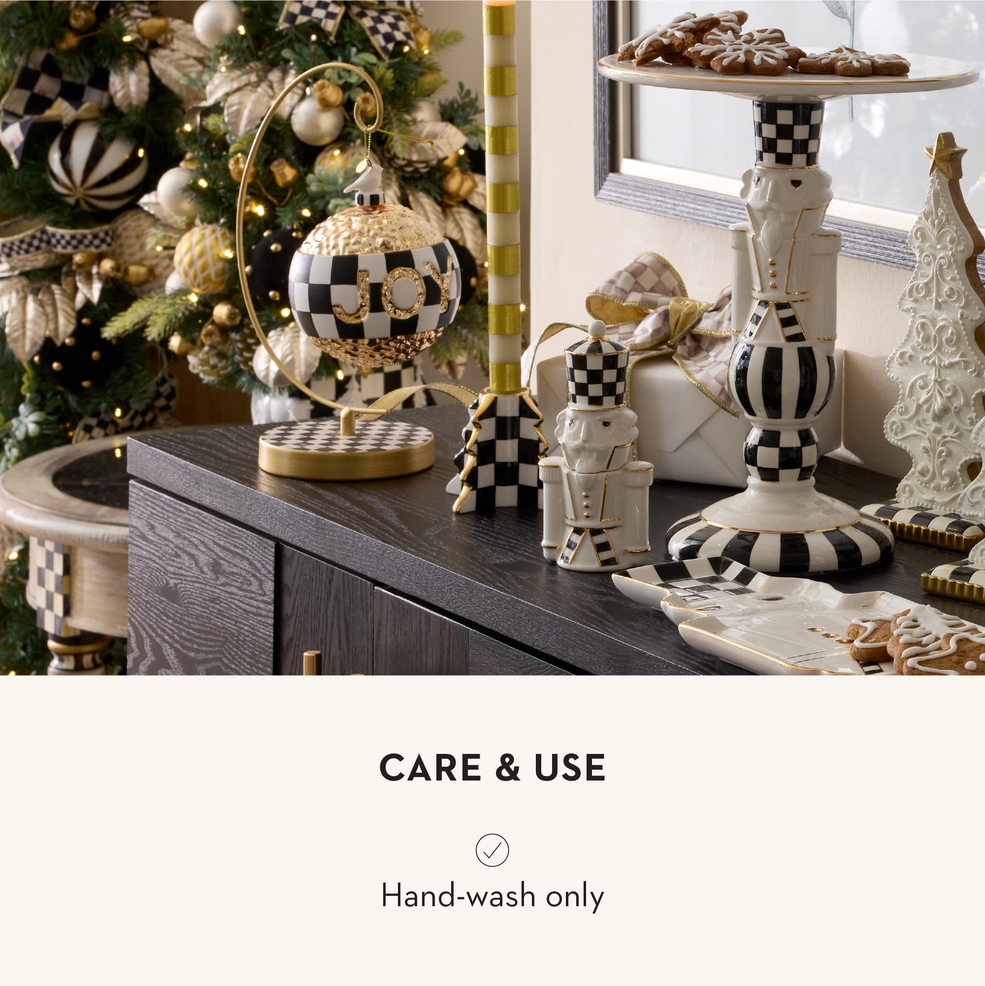 Gift-ready MacKenzie-Childs salt and pepper set for holidays or special occasions