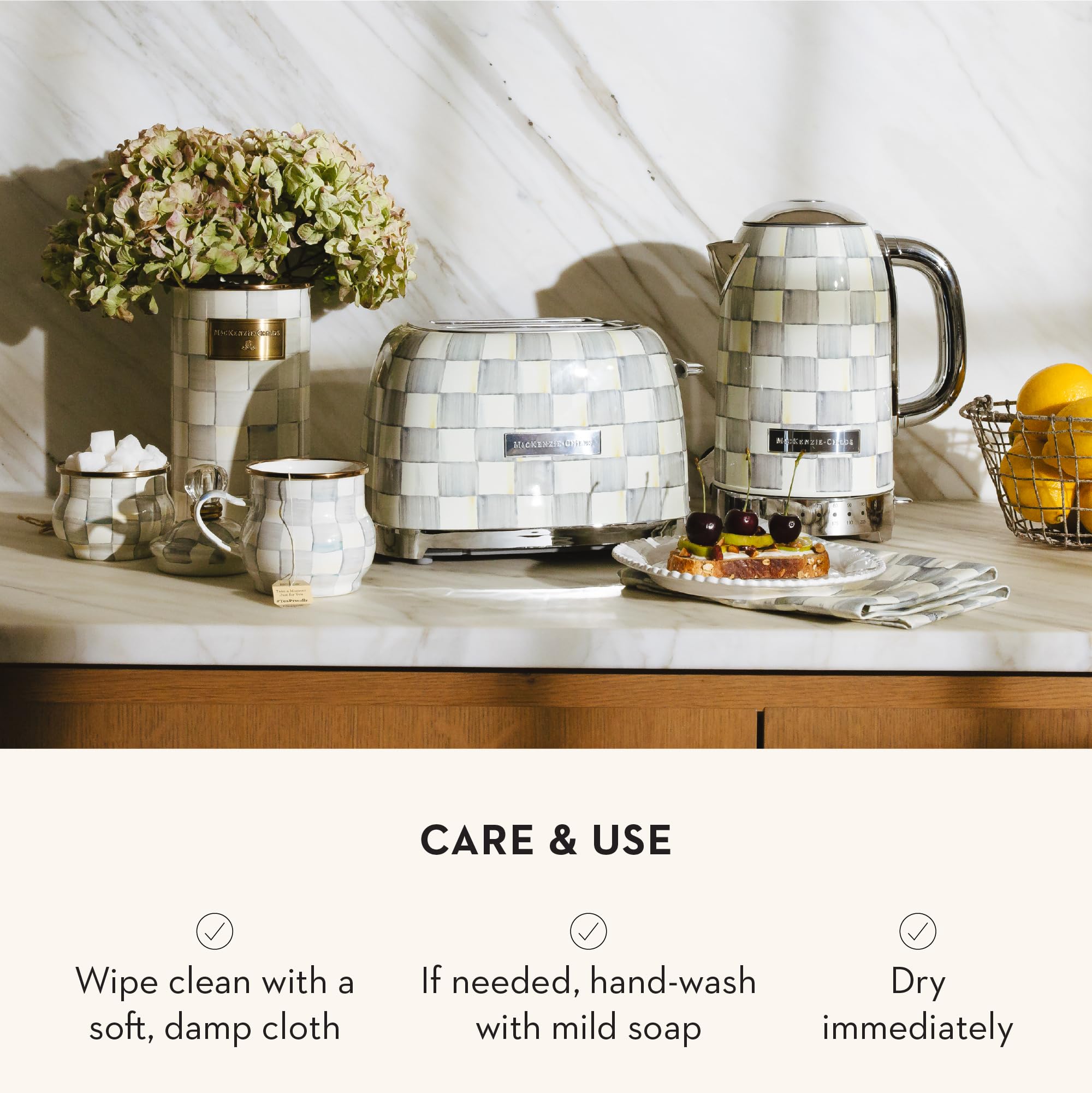 MacKenzie-Childs utensil holder packaged as a gift-ready accent.