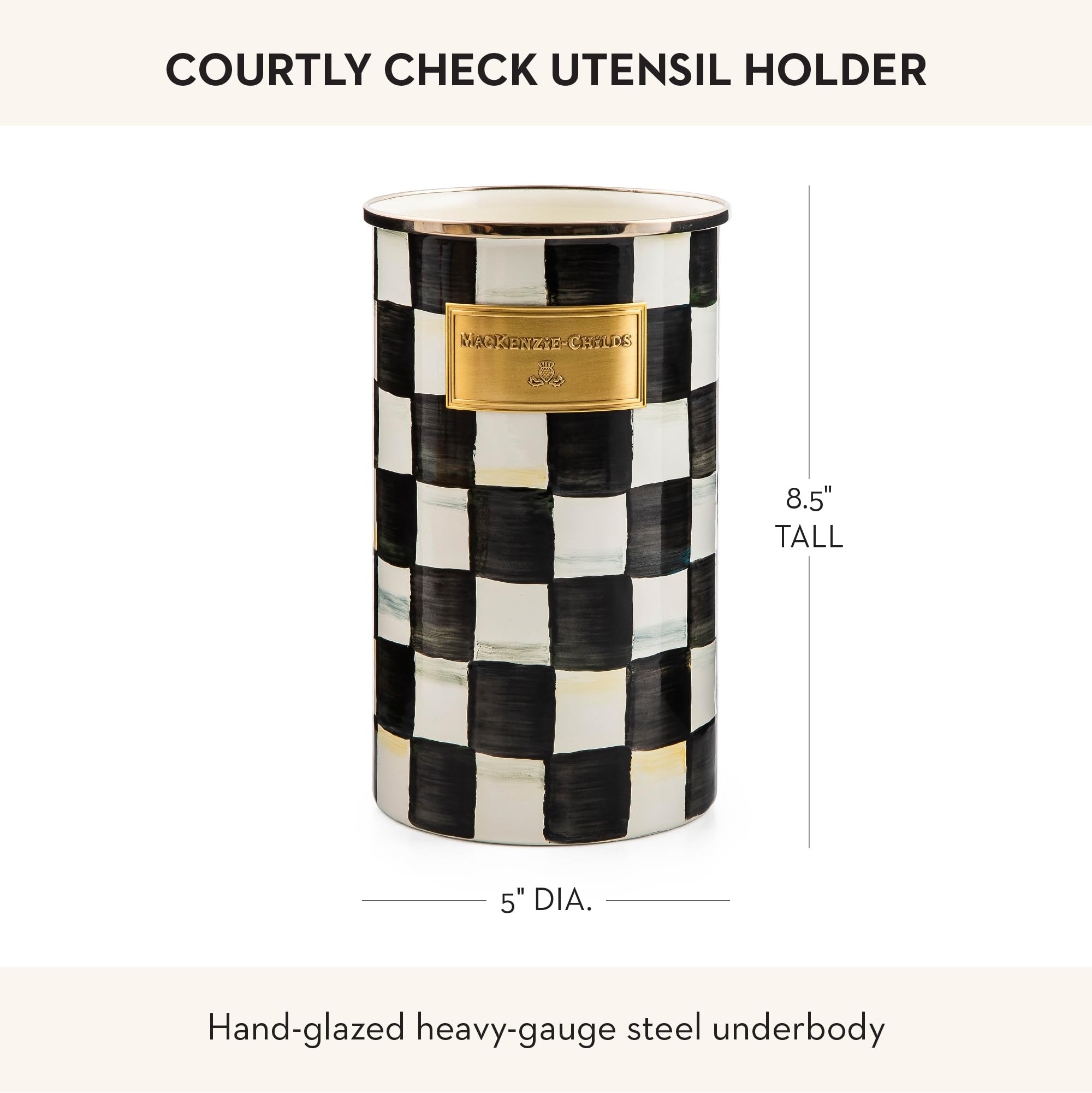 MACKENZIE-CHILDS utensil holder shown as a thoughtful housewarming gift