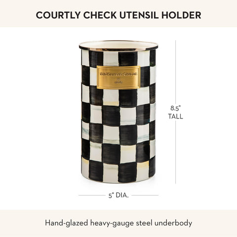 MACKENZIE-CHILDS utensil holder shown as a thoughtful housewarming gift