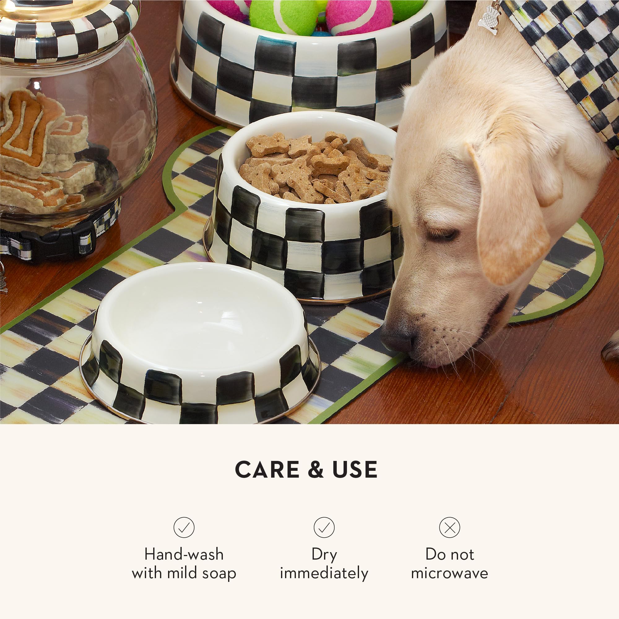 MacKenzie-Childs hand-painted design bowl adds artful charm to meals.