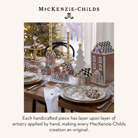 Holiday table decor with MacKenzie-Childs Courtly Noel nutcracker motif