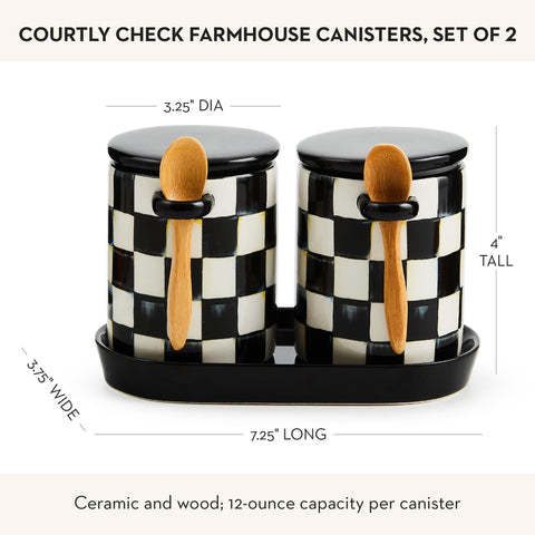 Mackenzie-Childs kitchen countertop storage canister elevates display and organization.