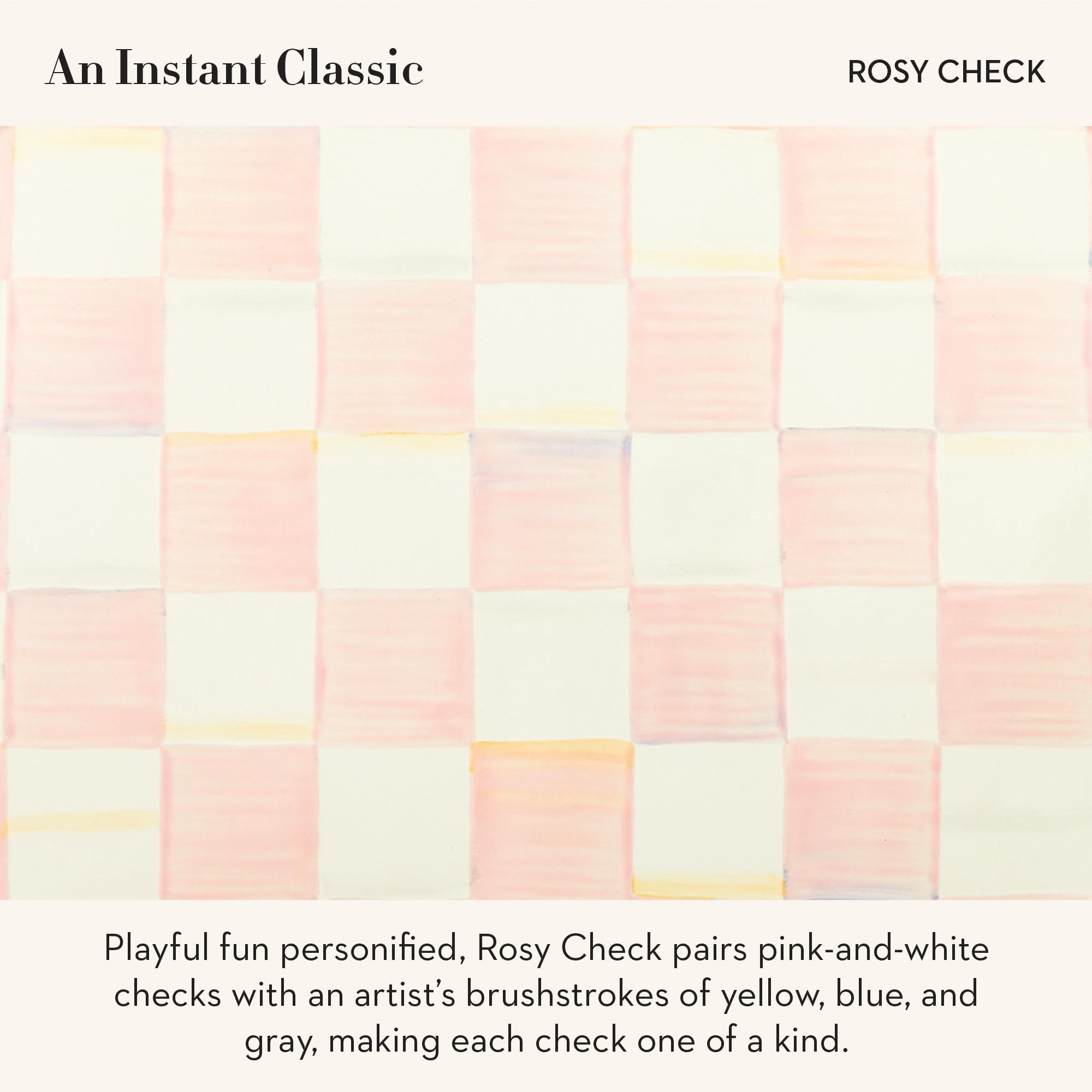 Elegant pink-and-white Rosy Check spoon rest complements various kitchen styles.