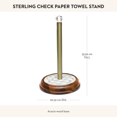 MacKenzie-Childs Stainless steel post supports easy towel dispensing.