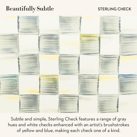 MacKenzie-Childs Sterling Check pattern elevates kitchen decor and organization.