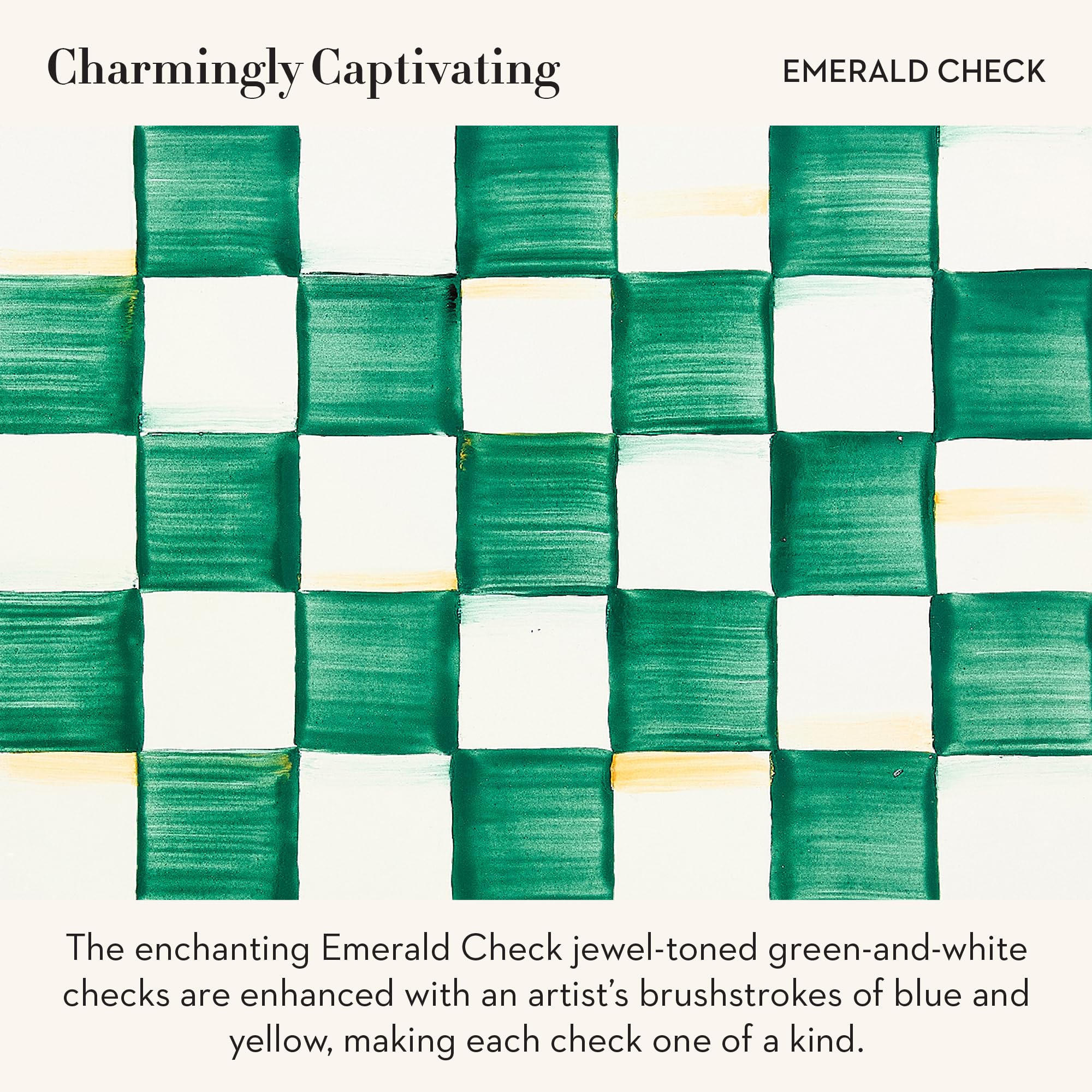 MacKenzie-Childs emerald check spoon rest protects surfaces and keeps spoons within reach.