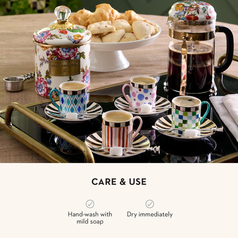 MACKENZIE-CHILDS Supper Club Coffee Scoop gift-ready, perfect for weddings or housewarmings.