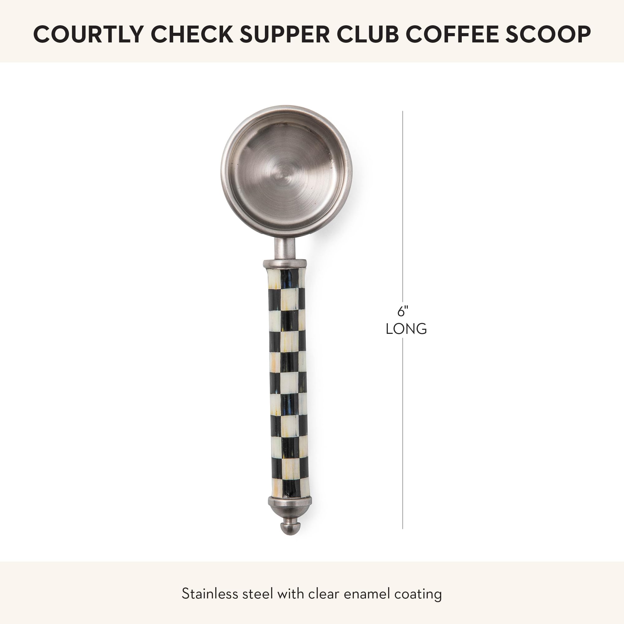 MACKENZIE-CHILDS Supper Club Coffee Scoop ideal for tea, coffee and cocoa service.