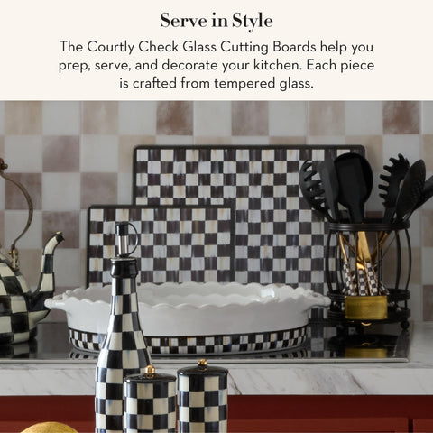 Large Courtly Check board on counter highlighting versatility