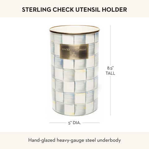 MacKenzie-Childs enamel utensil holder tall storage caddy for utensils.