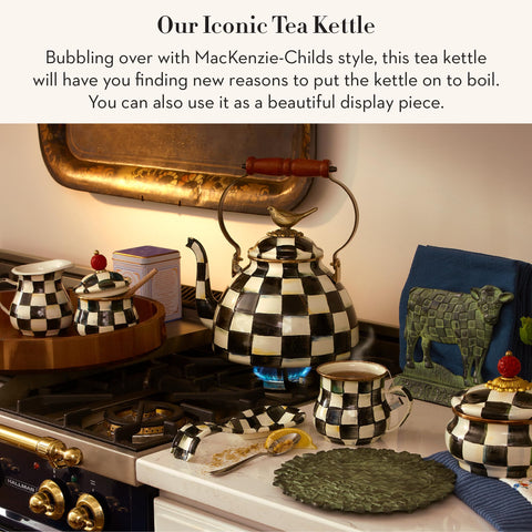 MACKENZIE-CHILDS bird topper closeup showing decorative knob detail