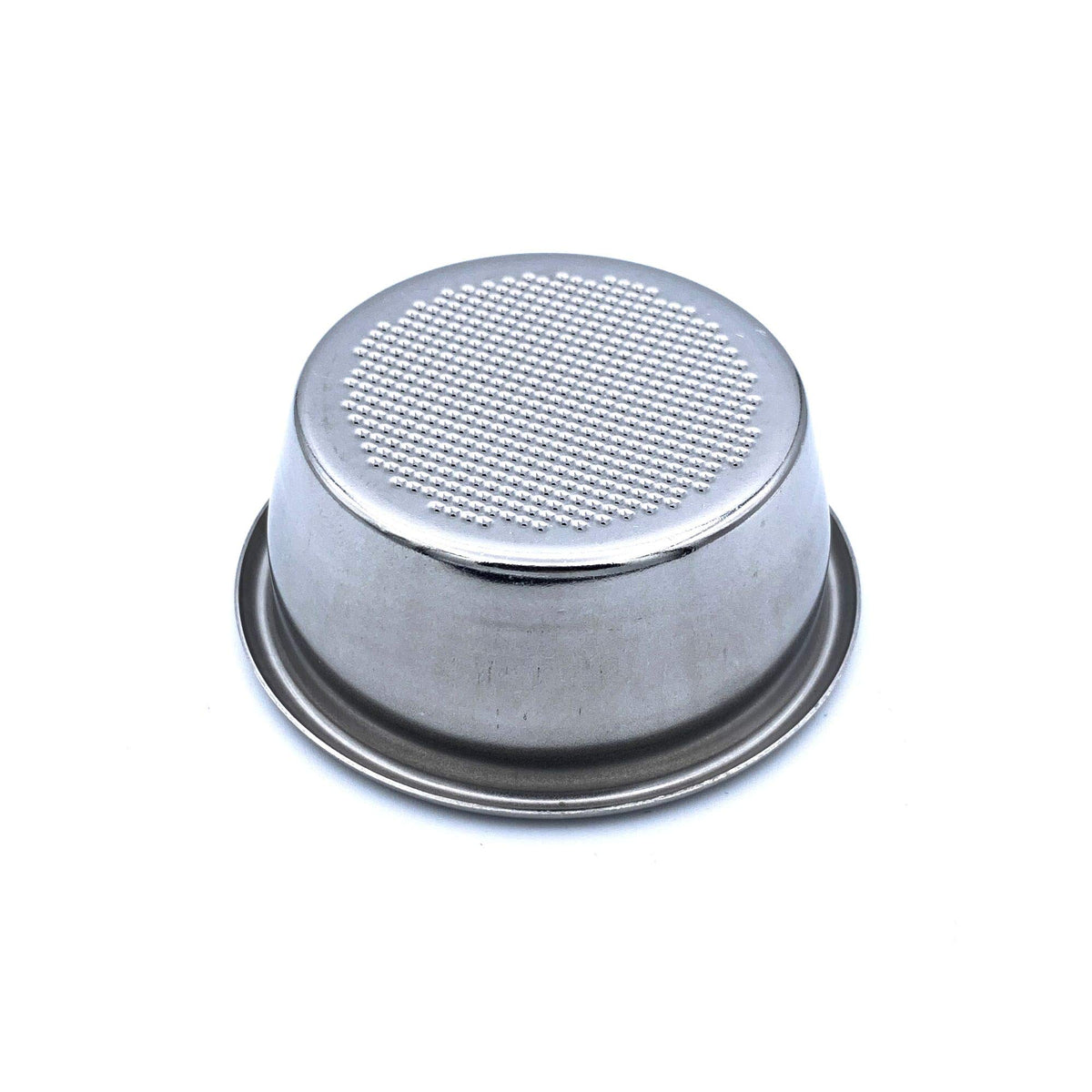MacMaxe 54mm filter basket front view in stainless steel for precise extraction