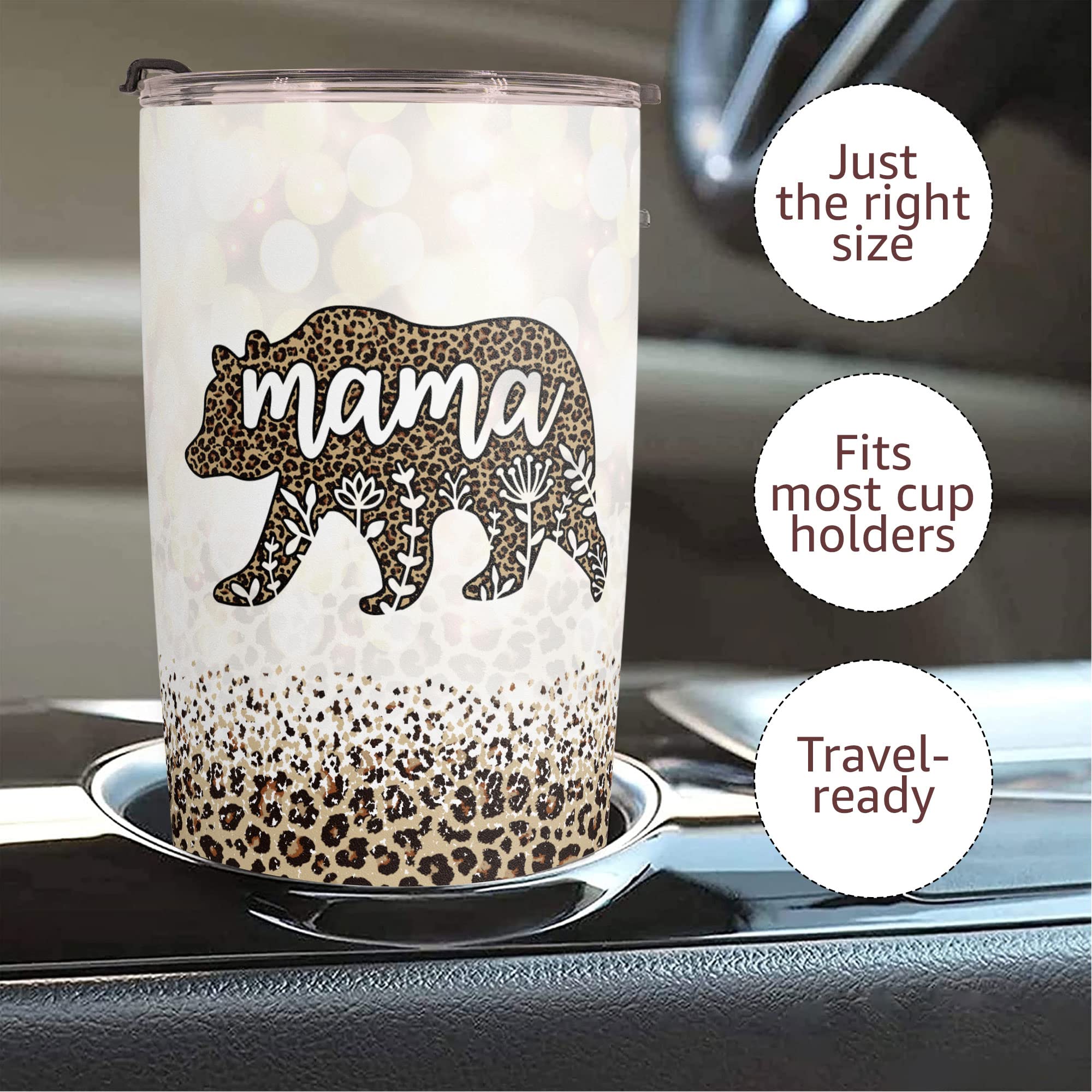 Macorner car cup holder-friendly tumbler fits most vehicles.