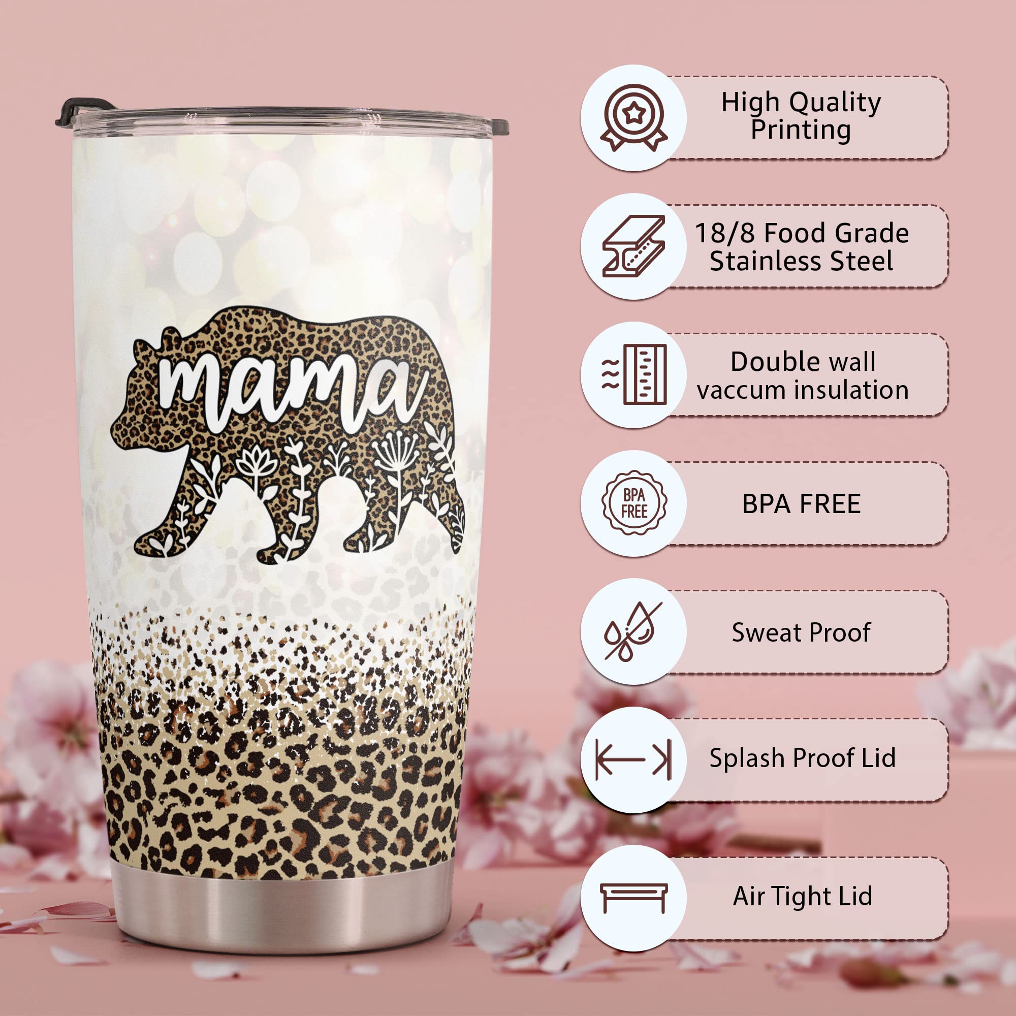 Macorner heart-design tumbler close-up showcases thoughtful gift appeal.