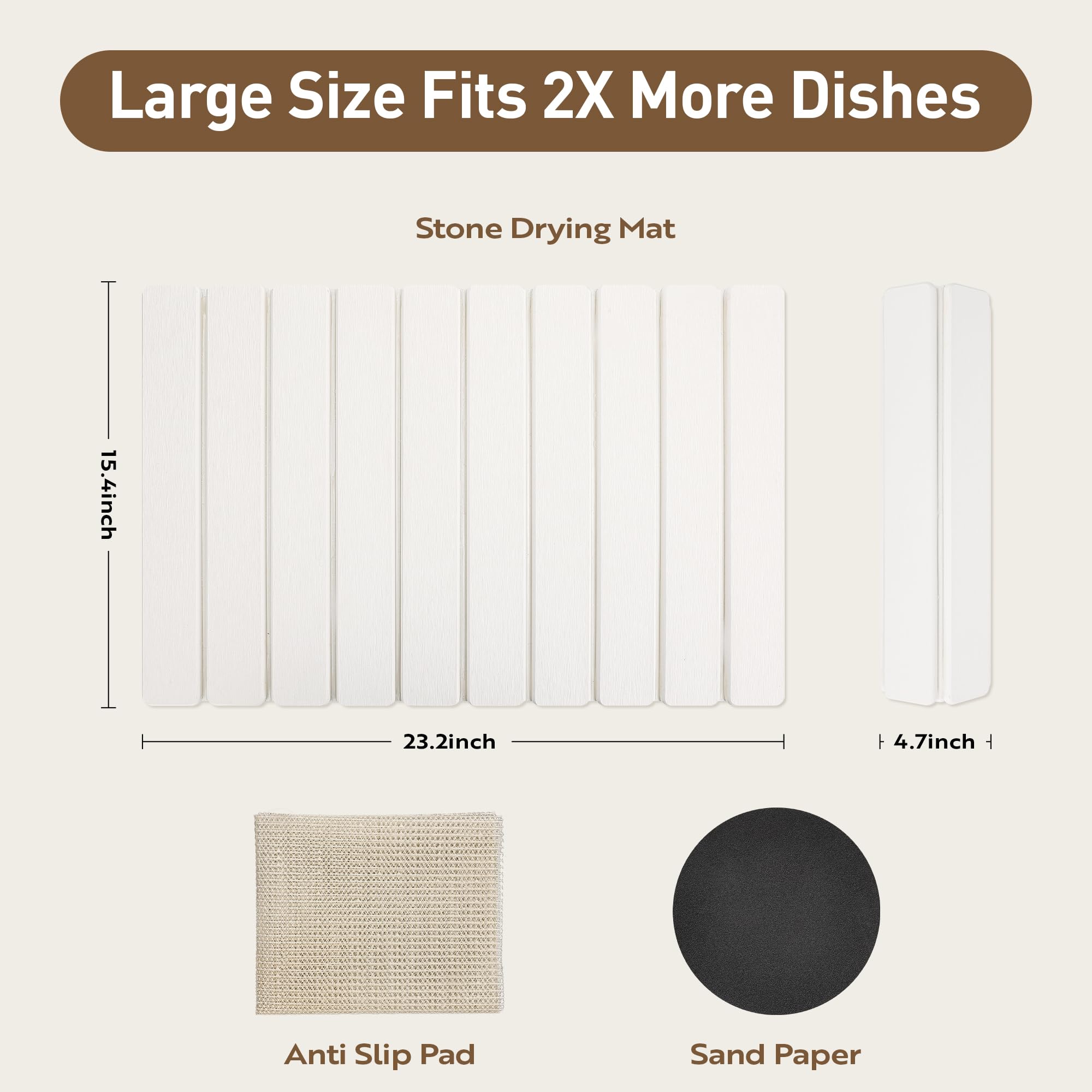 MacraBoho drying mat collapsible design saves space in small kitchens.