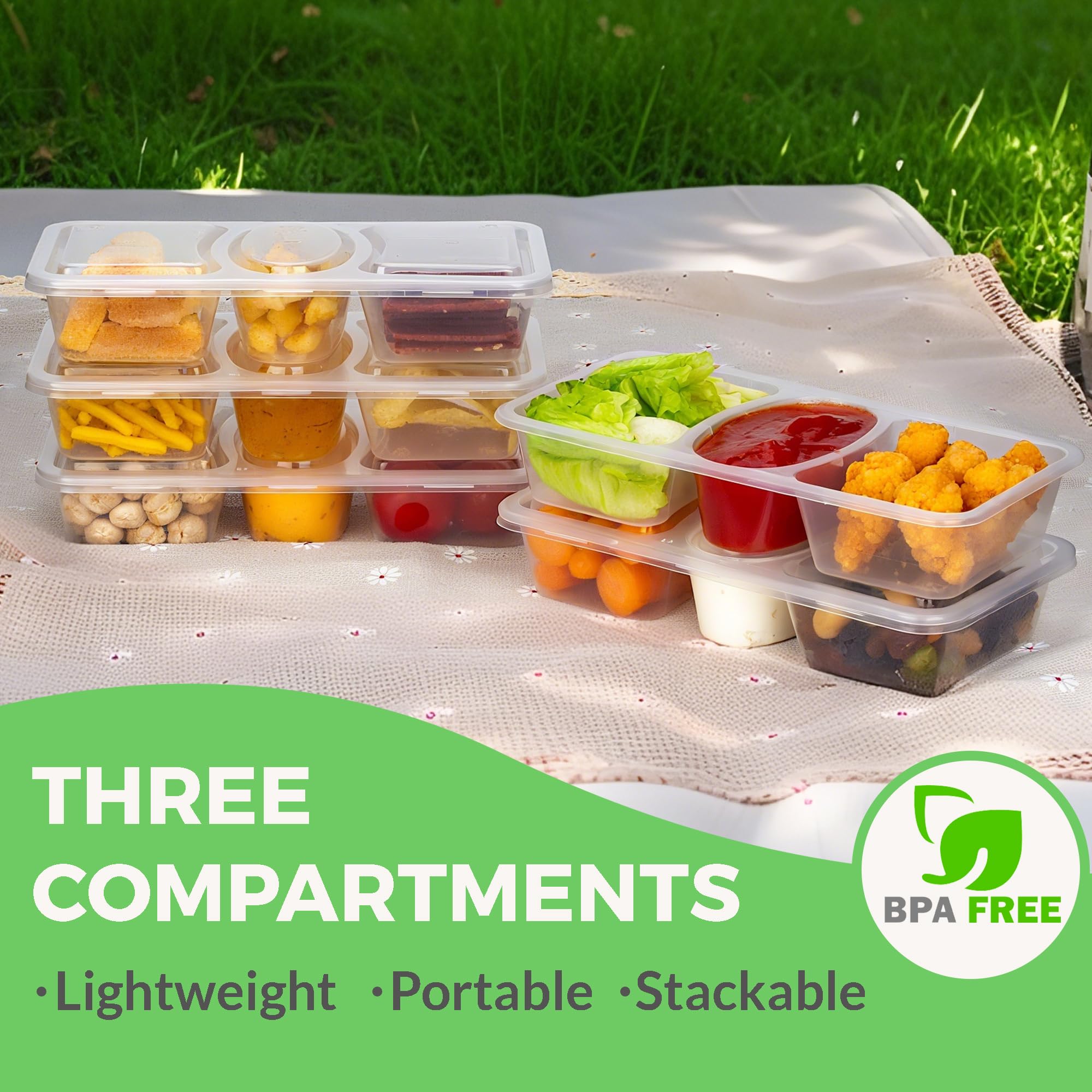 MACTANO 3-compartment snack pack offers separated portions for versatile lunches
