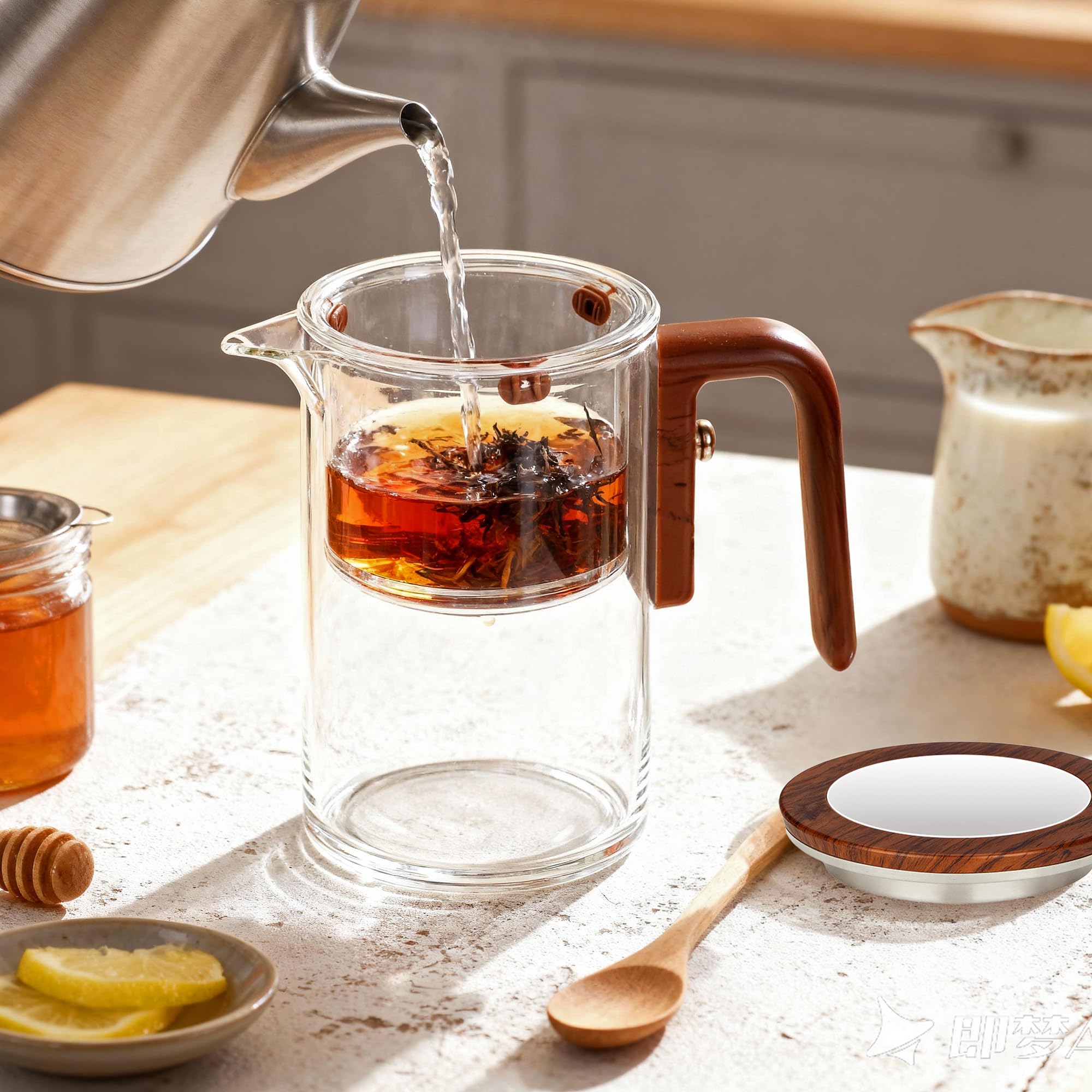 MACTANO Enchant Tea Pot glass body shows heat resistance and clarity