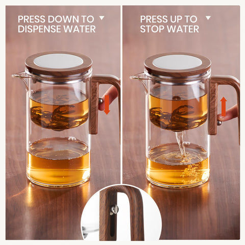 MACTANO Enchant Tea Pot with built‑in strainer ready for loose leaf filtration.