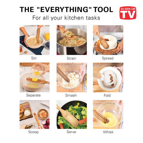 Mad Hungry Medium Slotted Spurtle drains liquids while cooking.
