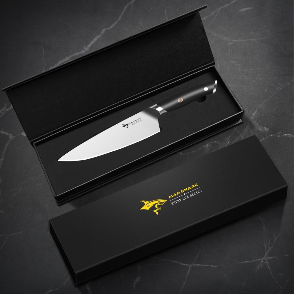 MAD SHARK 8-Inch Chef Knife trims brisket with precise control