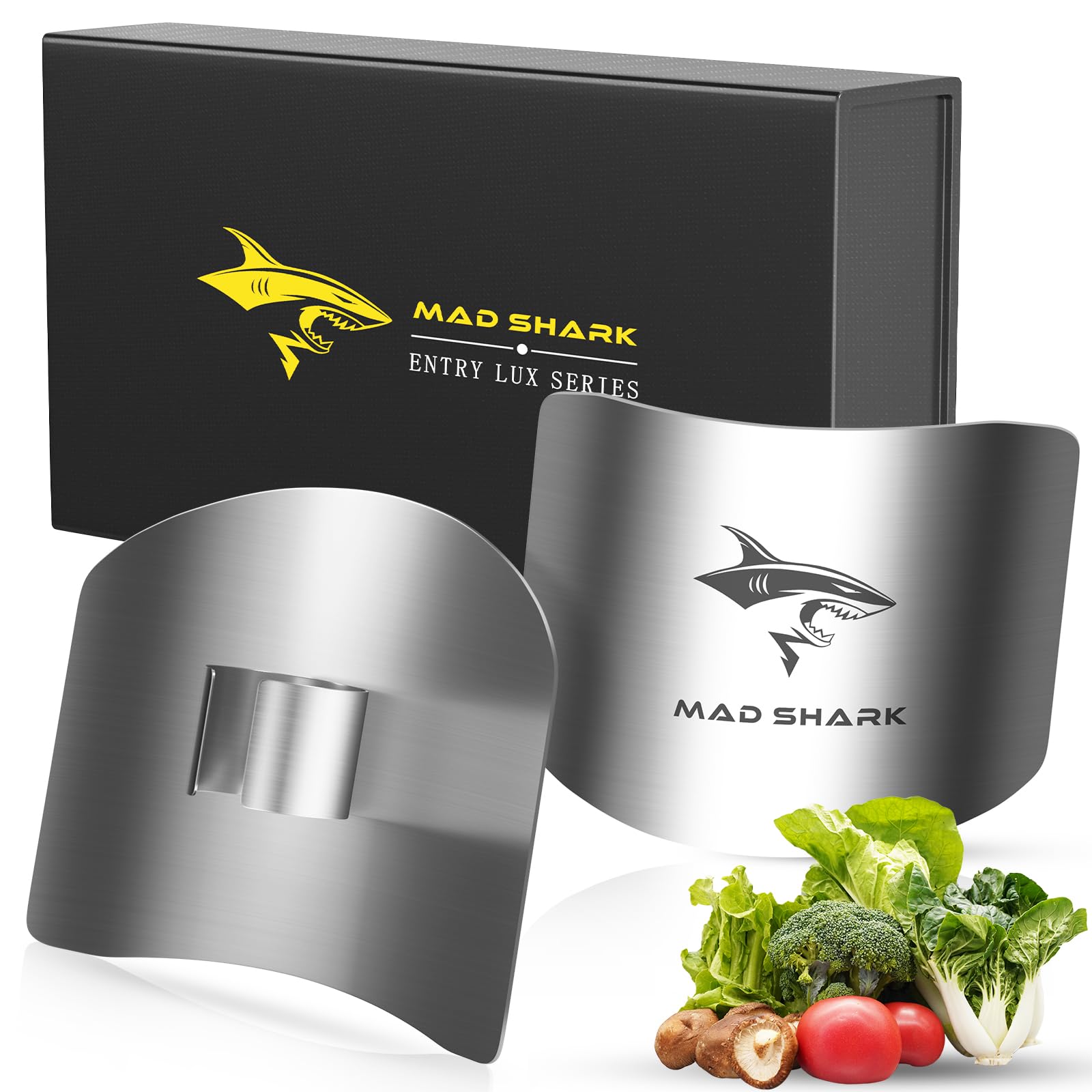 MAD SHARK finger guard worn on hand showing 360-degree protection