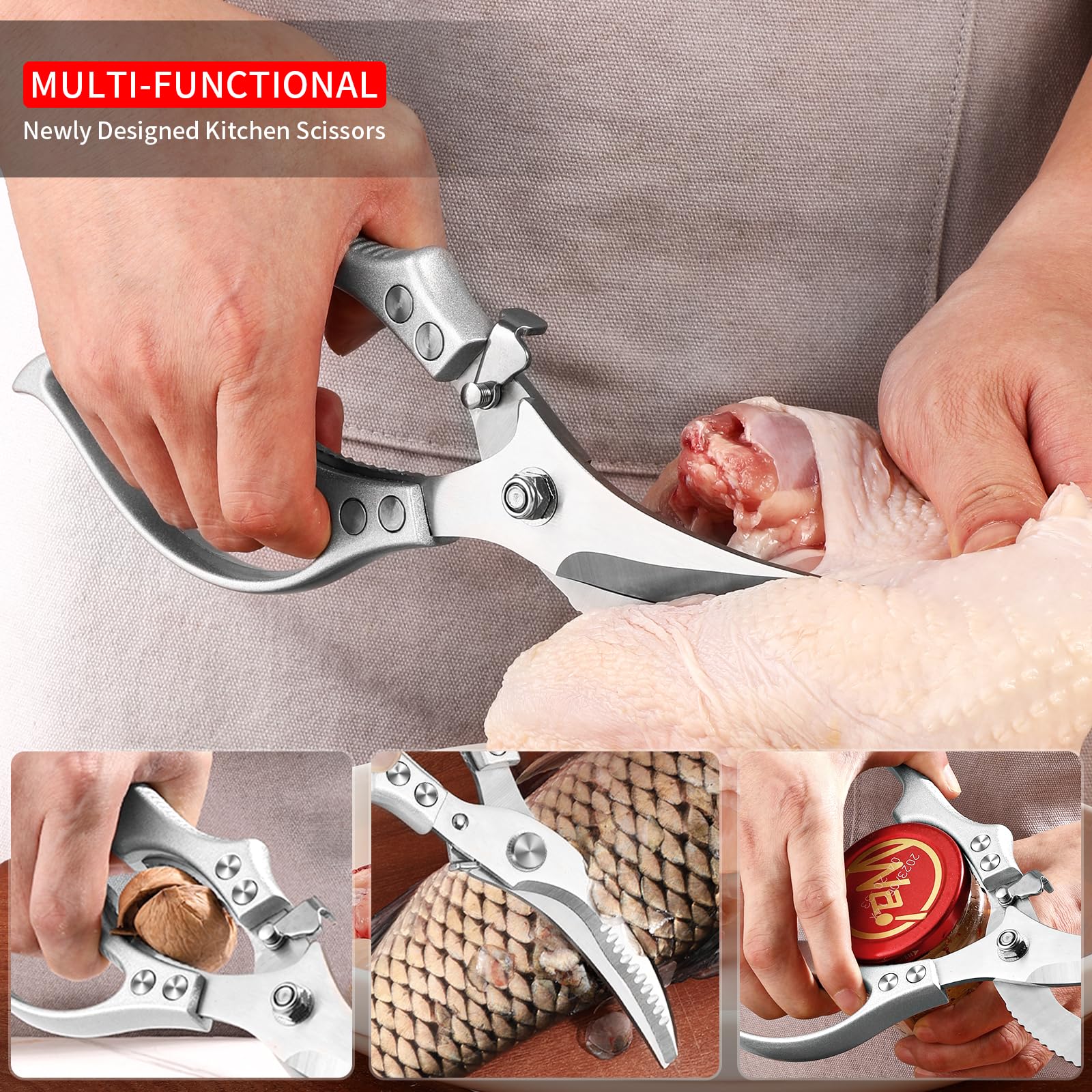 MAD SHARK ergonomic non-slip handles reduce hand fatigue during long prep sessions.