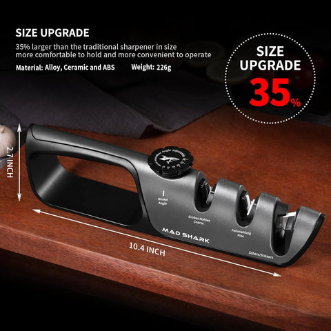 MAD SHARK knife sharpener kitchen use for versatile blades.