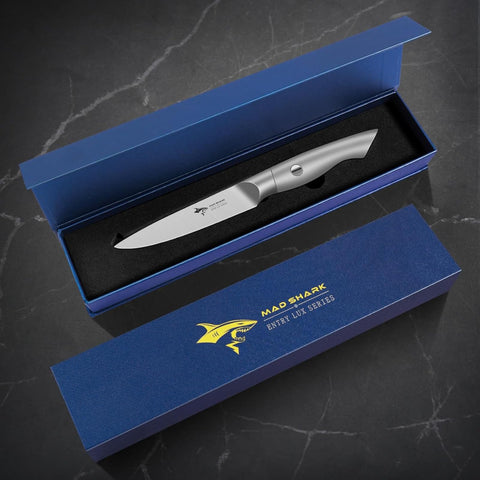 MAD SHARK 5-inch paring knife delivering fine, precise slicing results.