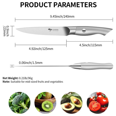 MAD SHARK 5-inch vegetable cutting paring knife for precise slices.