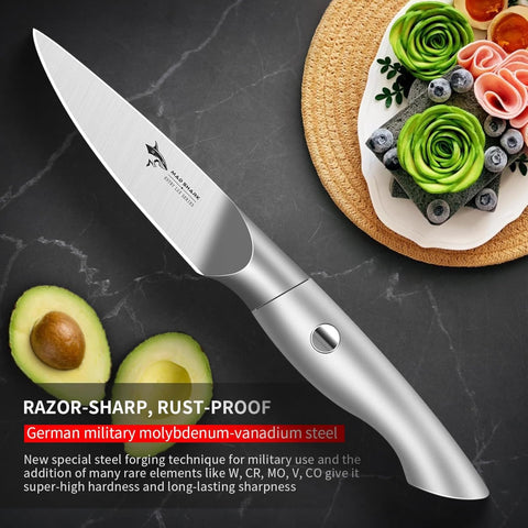 MAD SHARK paring knife precision-cutting allows delicate fruit peeling and vegetable trimming