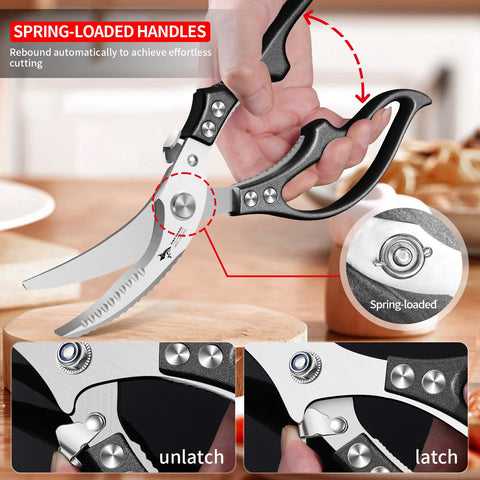 MAD SHARK poultry shears disassembled view for thorough cleaning.