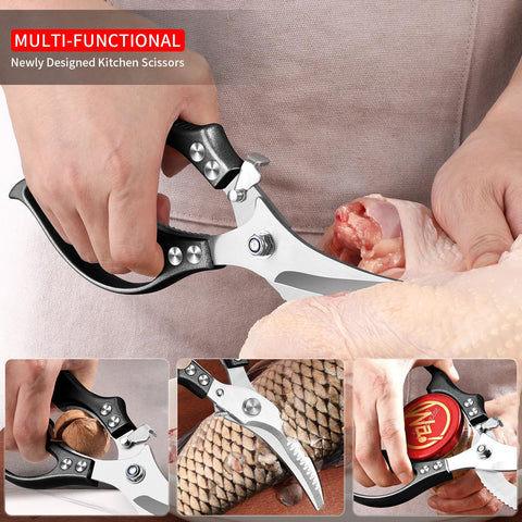 MAD SHARK poultry shears ergonomic handle offers comfortable grip.
