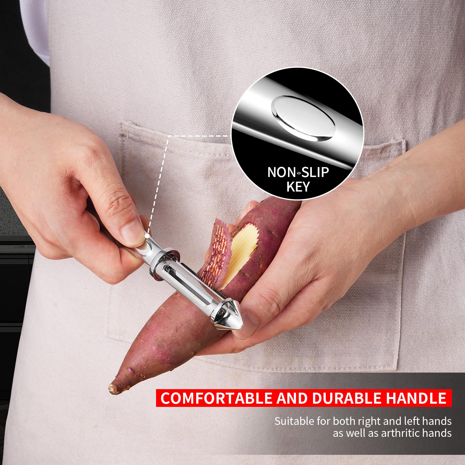 MAD SHARK ergonomic non-slip handle provides secure grip for both hands.