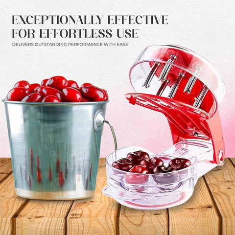 MADBURY Cherry Pitter's compact locking storage fits neatly in any drawer.