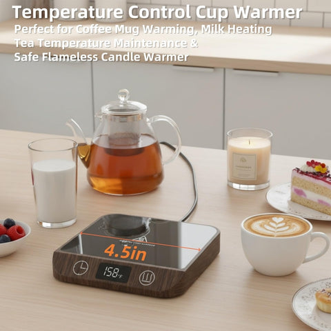 MADCKDEDRT Mug Warmer supports ceramic, glass, and stainless cups for versatile use