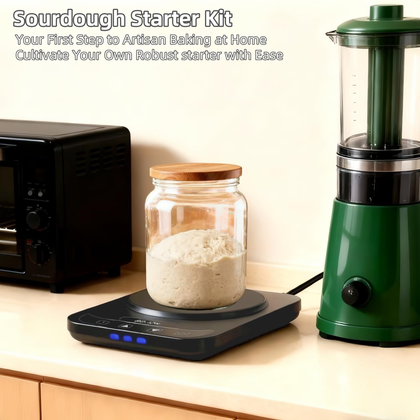 MADCKDEDRT sourdough heater base provides edge-to-edge heat for uniform dough rise