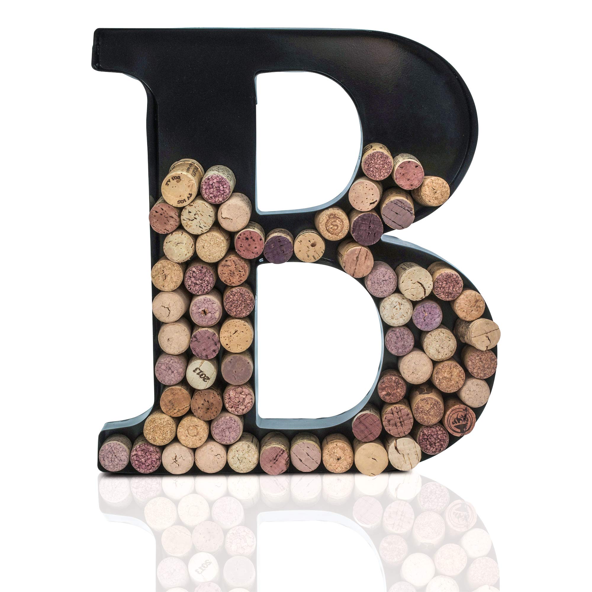 Made Easy Kit metal letter B cork holder side angle showing durable black coating