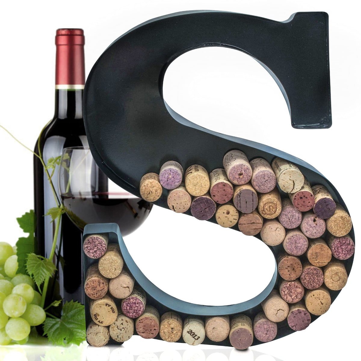 Made Easy Kit S letter cork holder with wall mount displays corks stylishly on the wall