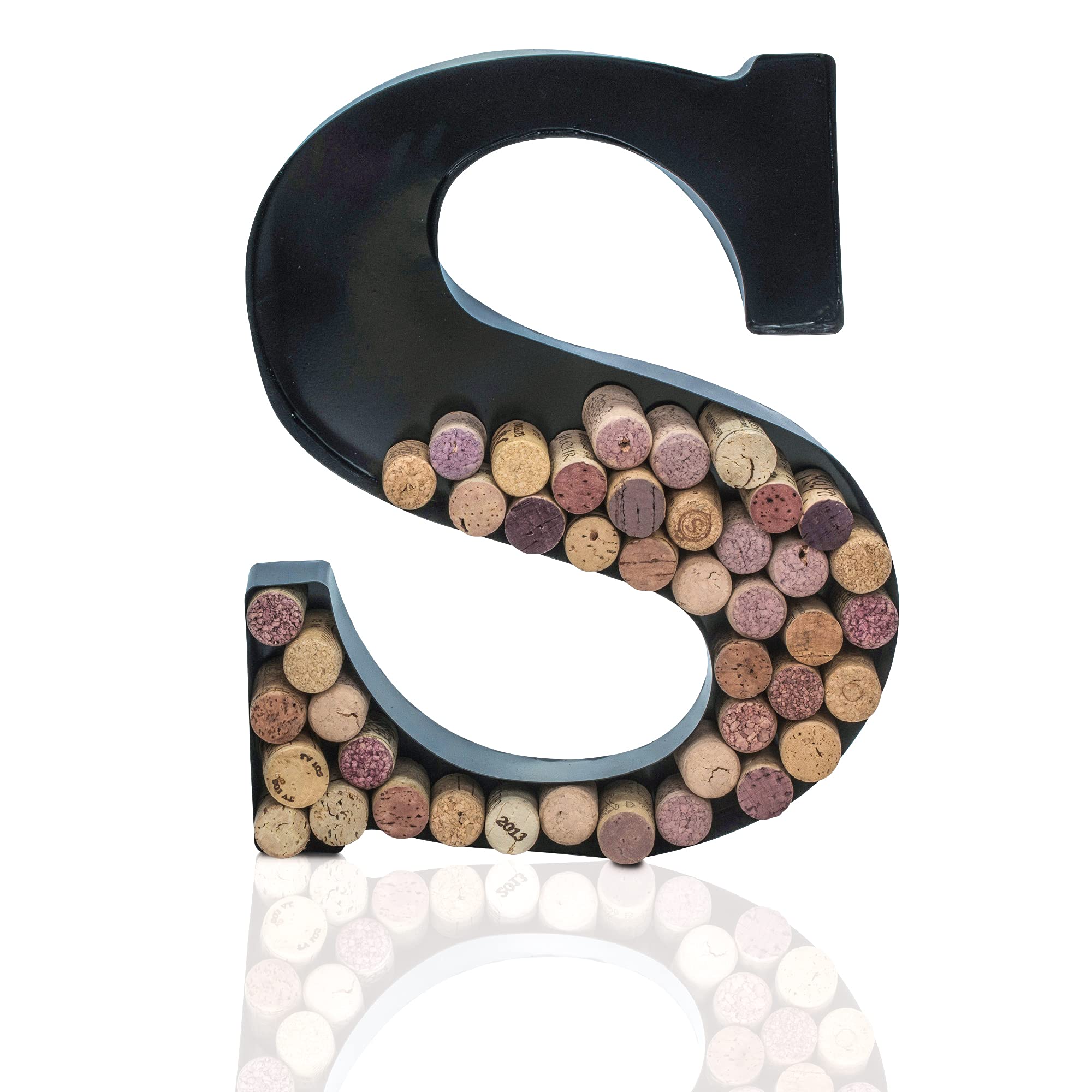Made Easy Kit S letter monogram metal display with durable finish for long lasting cork storage