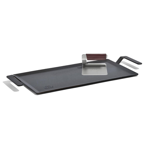 Made In carbon steel griddle on stove delivering restaurant-grade sear and even heat