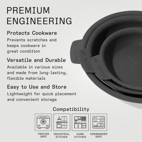 Made In 12-inch pan protector cushions stacked pans to prevent scrapes