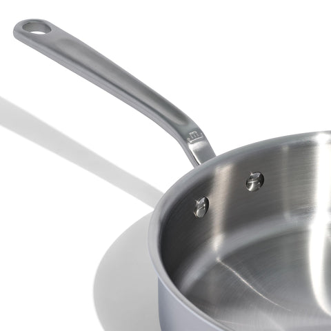 Made In 5-ply stainless clad cross-section highlights even heat distribution for searing.