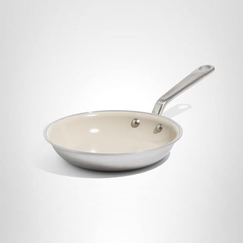 Made In 8-inch pan with ceramic coating free of PFAS and PTFE.