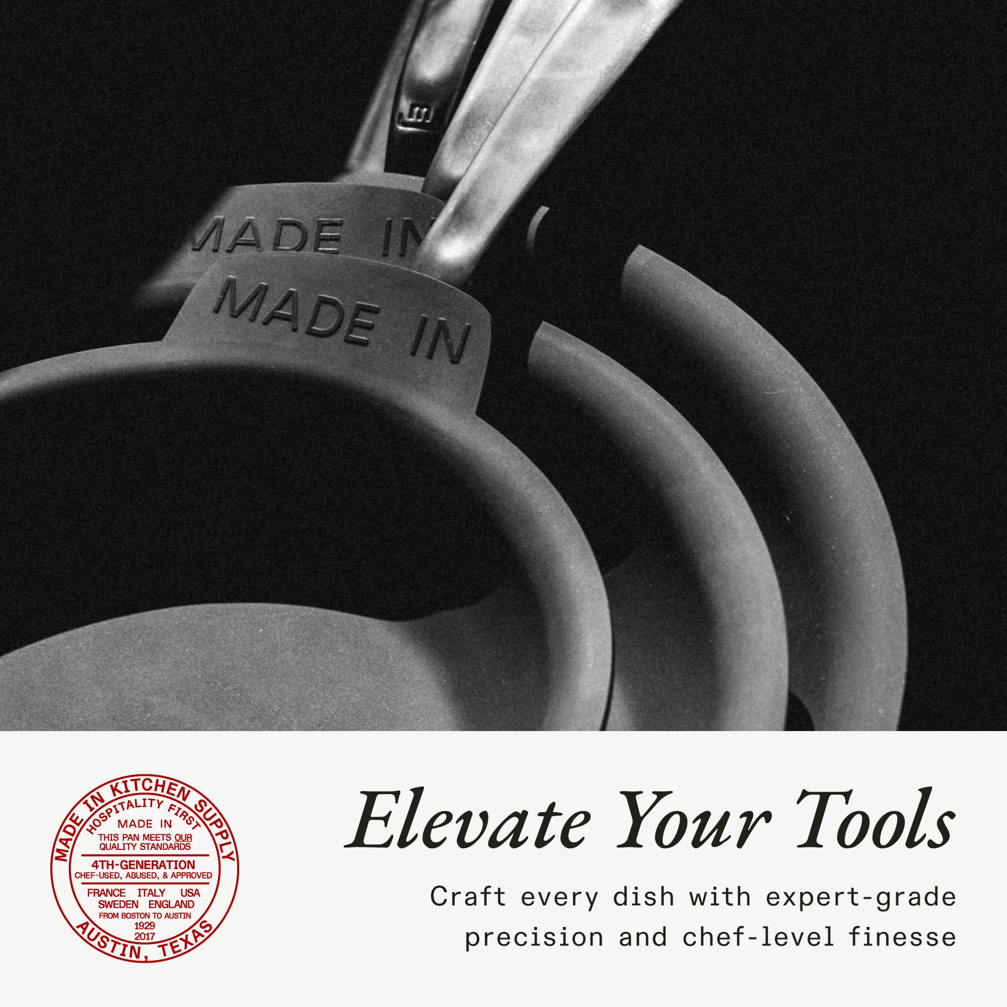 Made In graphite color protectors match cookware while guarding finishes
